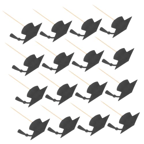 JEWEDECO 24 Stück Teiliges Graduation Cupcake Toppers aus Nachhaltigem Material Schwarze Doktorhut Kuchenstecker für Abschlussfeiern Einfache Anwendung Kreative Partydekoration für von JEWEDECO