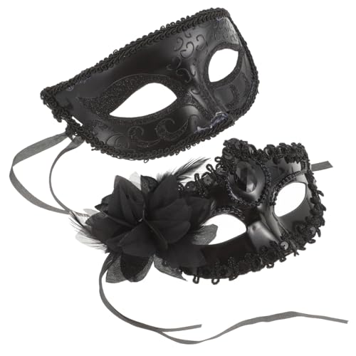 JEWEDECO 2-teiliges Maskenset für Paare im venezianischen Stil Partymasken aus Kunststoff von JEWEDECO