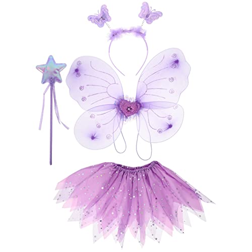 JEWEDECO 4 Teiliges Kinderkostü Set Mit Flügeln Tüllrock Und Zauberstab Perfekt Für Festivals Karneval Und Cosplay Engel Kostü Für ädchen JEWEDECO 4 Teiliges Kinderkostü Set Mit Flügeln Tüllrock Und Zauberstab Perfekt Für Festivals Karneval Und Cosplay Engel Kostü Für ädchen von JEWEDECO
