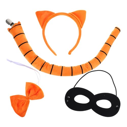 JEWEDECO 4Stücke Katzenkostüm Set für Teiliges Set mit Katzenohren Stirnband Maske Verstellbar Halloween Partys Rollenspiele Kreativität Fördern JEWEDECO 4Stücke Katzenkostüm Set für Teiliges Set mit Katzenohren Stirnband Maske Verstellbar Halloween Partys Rollenspiele Kreativität Fördern von JEWEDECO