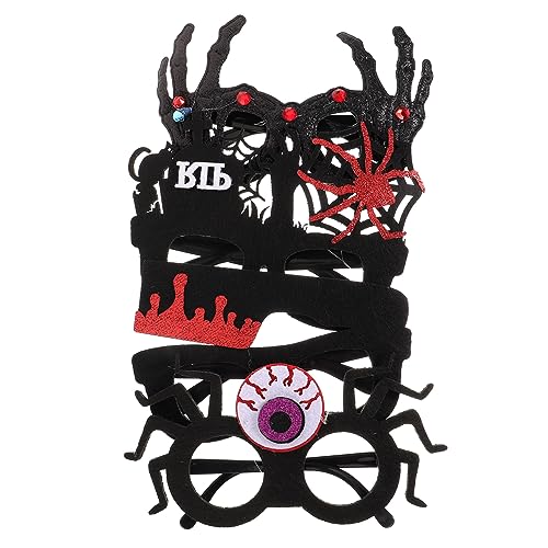 JEWEDECO 4stücke Halloween-brillenrahmen Lustige Kostümbrille Für Partys Foto-requisiten Mit Einzigartigen Designs Augen Küchenmesser Totenkopfhand Rotes Spinnengrab JEWEDECO 4stücke Halloween-brillenrahmen Lustige Kostümbrille Für Partys Foto-requisiten Mit Einzigartigen Designs Augen Küchenmesser Totenkopfhand Rotes Spinnengrab von JEWEDECO