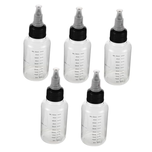 JEWEDECO 5 Stück Quetschflaschen Aus Kunststoff Mit Abgestufter – Transparente Quetschflaschen Aus Kunststoff Mit Düsenkappe, Zubehör Für Haaröl-applikatoren JEWEDECO 5 Stück Quetschflaschen Aus Kunststoff Mit Abgestufter – Transparente Quetschflaschen Aus Kunststoff Mit Düsenkappe, Zubehör Für Haaröl-applikatoren von JEWEDECO