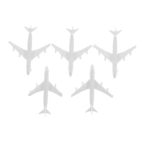 JEWEDECO 5 Stück Teiliges Miniatur Flughafenmodell aus Kunststoff Realistische Flughafen Einrichtungsdetails Handliche Flugzeug Dekoration für Sandtray und Modellbau von JEWEDECO