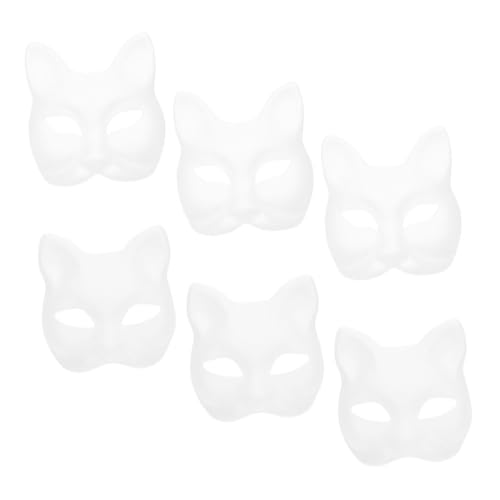JEWEDECO 6 Stück Handbemalte Masken, Maskenballmasken Für Frauen, Maskenballmasken, Partymasken, Blankomasken Für Frauen, DIY Papiermasken, Halloween Blankomaske, DIY Maske Für Cosplay, von JEWEDECO
