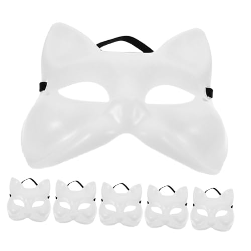 JEWEDECO Unbemalte Fuchs-maske Für Damen Cosplay-partymaske Zum Selbermachen Blanke Masken-requisiten Für Karneval Und Maskerade von JEWEDECO