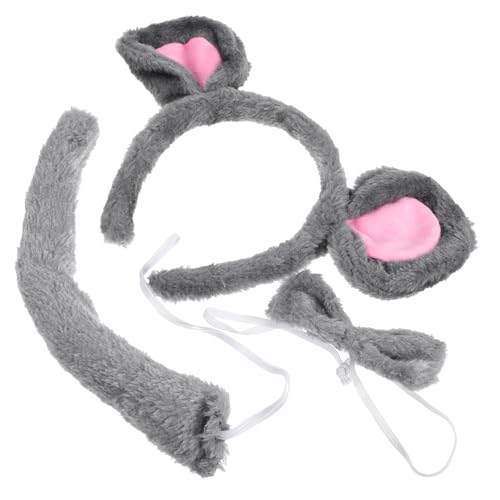 JEWEDECO Dreiteiliges Kostüm Set mit Ohr Haarreif und Schleife Niedliches Tier Kostüm Zubehör für Karneval Halloween Cosplay und Kinderpartys von JEWEDECO