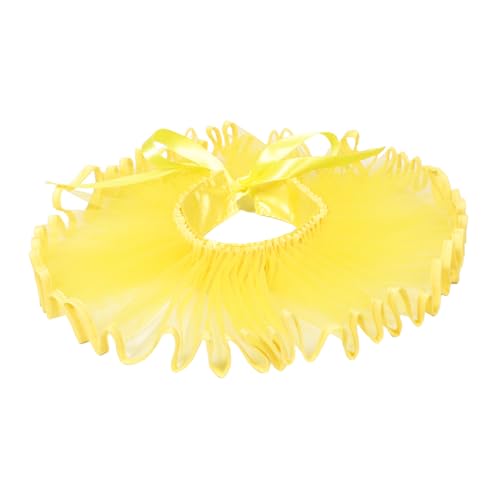 JEWEDECO Elizabethan Neck Ruff Collar Goldfarben Rüschenkragen Mittelalterlicher Renaissance Kragen Unisex Vintage Modeaccessoire Für Theater Cosplay Party von JEWEDECO