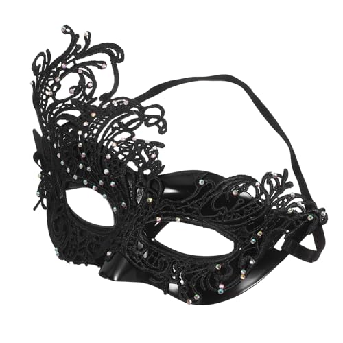 JEWEDECO Halbe Spitzen-maske mit Elastischem Band Bequeme Halbe Gesichtsbedeckung Vintage Stil für Maskenbälle Halloween Karneval und Thematische Cosplay-partys von JEWEDECO