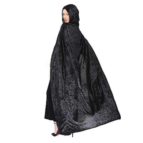 JEWEDECO Hexen- Und Zauberer-kapuzenumhang Halloween-Party-Robe Schwarzes Kostüm Für Erwachsene Und Jungen Und Mädchen von JEWEDECO