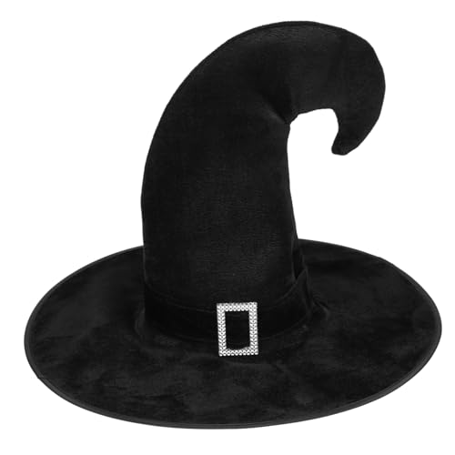 JEWEDECO Hexenhut Für Halloween Schwarzer Cosplay-hut Für Damen Und Und Bequemer Hut Für Kostümpartys Und Für Erwachsene von JEWEDECO