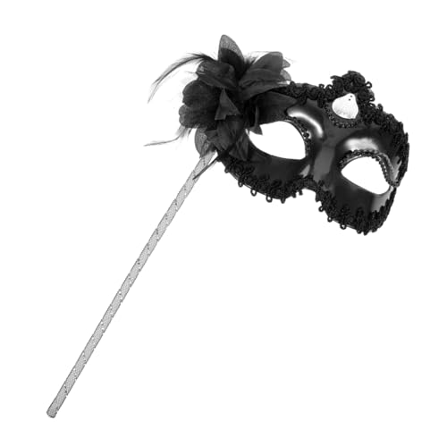 JEWEDECO Masken Spitze Outfits Abschlussball Maske Karnevalsmaske mit Stock Schutzmaske halloween halllowen pferdeparty decorum würfelunterlage Party-Maske Cosplay-Maske Handmaske Black JEWEDECO Masken Spitze Outfits Abschlussball Maske Karnevalsmaske mit Stock Schutzmaske halloween halllowen pferdeparty decorum würfelunterlage Party-Maske Cosplay-Maske Handmaske Black von JEWEDECO