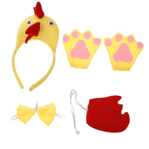 JEWEDECO Niedliches Küken Cosplay mit Stirnband Schleife und Handschuhen aus Weichem Leichtes Tierkostüm für Performance Halloween Party Langlebige Tierkostüm Requisiten von JEWEDECO