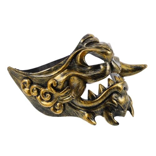 JEWEDECO Verstellbare Dämonenmaske Für Halloween: Samurai-cosplay-maske, Cosplay-gesichtsbedeckung Für Männer Und Frauen, Festivals, Maskeraden, Halloween-feiern von JEWEDECO
