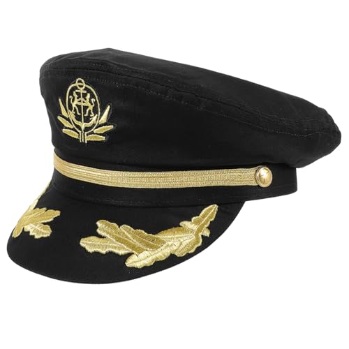 JEWEDECO Yacht Kapitänsmütze Mit Feiner Stickerei Verstellbare Matrosenhut Für Cosplay Und Kostümpartys Für Karneval Und Veranstaltungen von JEWEDECO