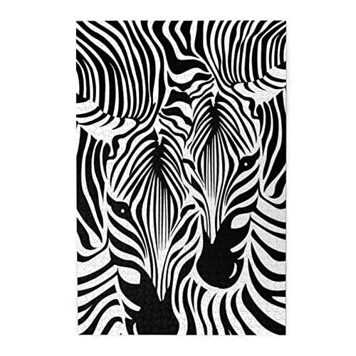 Abstraktes Tier-Zebra-Druck, exquisites Puzzle, Holz-Puzzle, 1000 Teile von JEWOSS