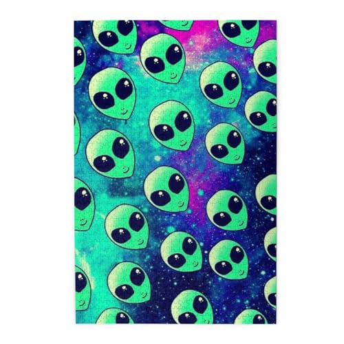 Green Aliens Print Exquisite Jigsaw Puzzle Jigsaw Puzzle Boxed Wooden Jigsaw Puzzle 1000 Pieces von JEWOSS