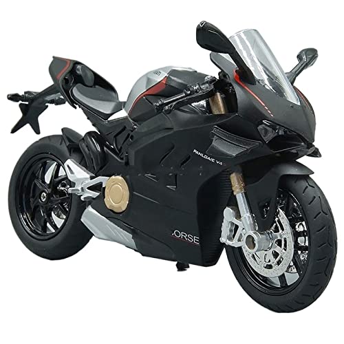 JEWOSS 1:12 Druckguss Motorradmodell Spielzeug Motorrad V4S Replik Puppen Motorrad Spielzeug Motorrad-Modelle (Color : Black, Size : 1) von JEWOSS