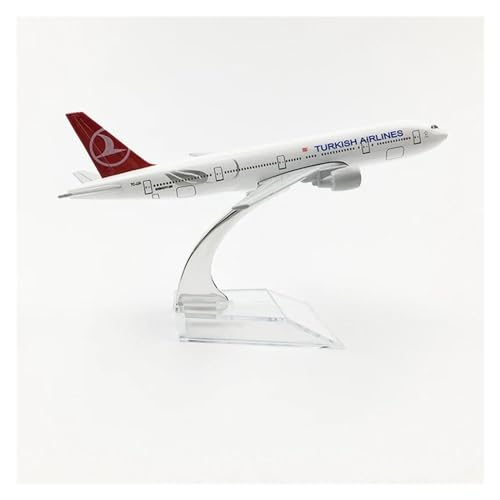 JEWOSS Ferngesteuertes Flugzeug 20CM Turkish Airlines Boeing 777 Flugzeugmodell Türkei 16CM B777 Flugzeugmodell Legierung Metalldruckguss Flugzeugmodell (Farbe : EIN, Größe : 1 UK) von JEWOSS