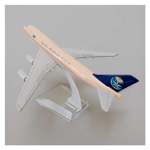JEWOSS Ferngesteuertes Flugzeug Air Saudi Arabian B747 Airlines Flugzeugmodell Boeing 747 400 Airways Flugzeugmodell Im Maßstab 1:400 Mit Ständer, Flugzeuglegierung Aus Metall von JEWOSS