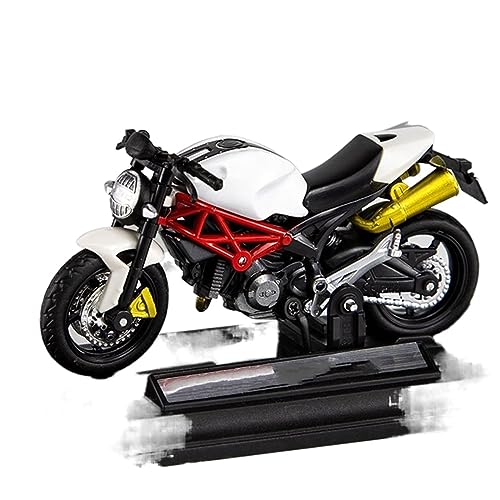 JEWOSS Für Ducati Monster 795, Maßstab 1:18, Legierungs-Motorrad-Puppe, Druckguss-Spielzeug, Sport-Bike-Rennmodell, Replikat-Motorrad-Sammlung, Jungen-Geschenk Motorrad-Modelle (Color : 3926-White) von JEWOSS