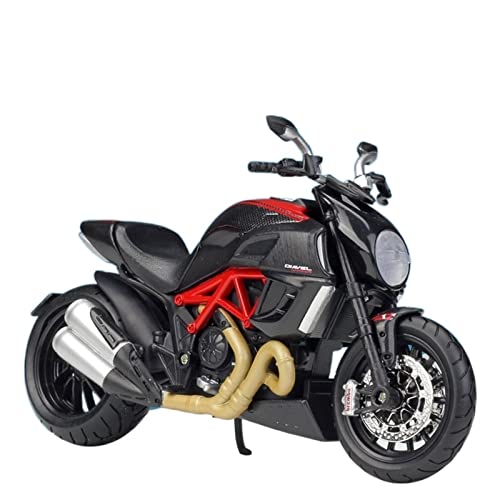 JEWOSS Für Ducati X Diavel S Street Fighter S 2021 Maßstab 1:12 Sportlegierung Fahrrad Puppe Modell Spielzeug Motorrad Rennmodell Replik Geschenk Motorrad-Modelle (Color : Diavel Carbon, Size : 1) von JEWOSS