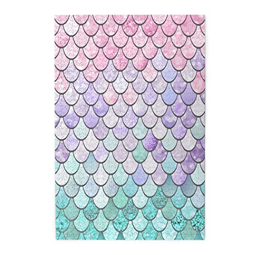 Meerjungfrauen-Puzzle, rosa und violetter Druck, exquisites Puzzle, Holz-Puzzle, 1000 Teile von JEWOSS