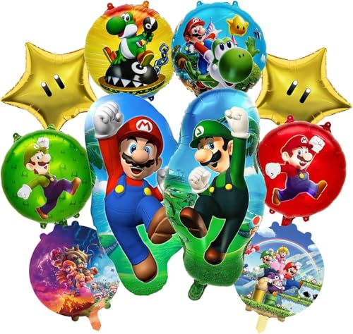 Cartoon-Thema geburtstag deko set, 10 Stück kinder Luftballons Geburtstag, Enthält Runde, Fünfzackiger Stern, Menschlicher Ballon ballon, Geeignet als Dekoration für feiern für kinder von JEXHBFD