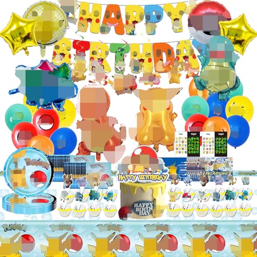 Kinder Karikatur Geburtstag Party Set,4 Jahre Kinder Geburtstag Luftballons Deko, Enthält banner, Zahlenballons, Tattoo-Aufkleber, Fünfzackiger Ste ballon, Tortendeko, Hintergrundtuch Kinder Karikatur Geburtstag Party Set,4 Jahre Kinder Geburtstag Luftballons Deko, Enthält banner, Zahlenballons, Tattoo-Aufkleber, Fünfzackiger Ste ballon, Tortendeko, Hintergrundtuch von JEXHBFD