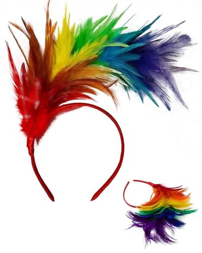 JEXOWIQ regenbogen haarreif - 1 pcs Bunt Feder Stirnband Fascinator Stirnbänder Cosplay Haarband Karneval Party Kopfschmuck Feder Haarreif Feder Kostüm für Ostertag Hochzeit Halloween Party JEXOWIQ regenbogen haarreif - 1 pcs Bunt Feder Stirnband Fascinator Stirnbänder Cosplay Haarband Karneval Party Kopfschmuck Feder Haarreif Feder Kostüm für Ostertag Hochzeit Halloween Party von JEXOWIQ