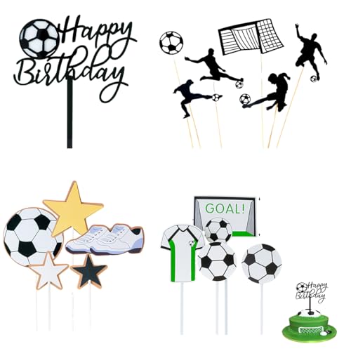 JEYORZY Tortendeko Fussball,Tortendeko Geburtstag Fußball Deko,16 Stück Fussball Kuchen Deko,Tortendeko Geburtstag Junge, Geburtstag deko Cake Topper Tortenaufsätze Geschenke Tortenaufleger JEYORZY Tortendeko Fussball,Tortendeko Geburtstag Fußball Deko,16 Stück Fussball Kuchen Deko,Tortendeko Geburtstag Junge, Geburtstag deko Cake Topper Tortenaufsätze Geschenke Tortenaufleger von JEYORZY