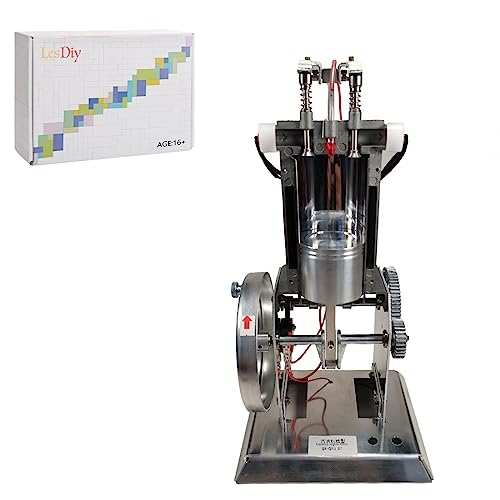 J31008 Verbrennungsmotor, Einzylinder-Viertakt-Metall, kreative Heimdekoration, Physik-Wissenschafts-Experimentalinstrument, Spielzeuggeschenk, für Maschinen-Enthusiasten von JGDLBXJY