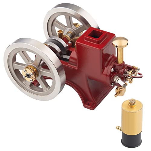 JGDLBXJY Modellset, 6-cm³-Hit-and-Miss-Benzin-Verbrennungsmodell, Montage-Metall-Mini-Horizontalverdunstungs-Coo-Viertakt-Modellspielzeug – Rot von JGDLBXJY