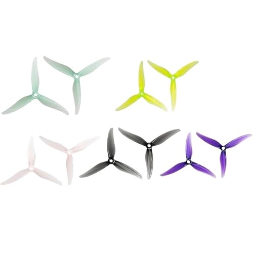 JGHFReW 12 Paare 5131 5 Zoll 3-CW-CCW-Propeller Kompatibel mit RC-Drohnen-Rennquadcopter kompatibel mit 2306 2207 Motoren(12PAIRS Mix Color) von JGHFReW