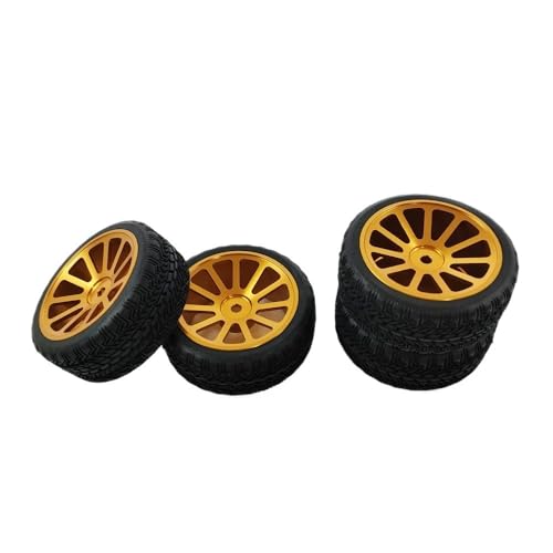 JGHFReW 12 -mm -Sechskant -Kompatible -Upgrade -Teile mit 67 -mm -Metallfelgen und Gummireifen Kompatibel mit 144001 124019 124017 A959 RC -Modelle(GOLDEN) von JGHFReW