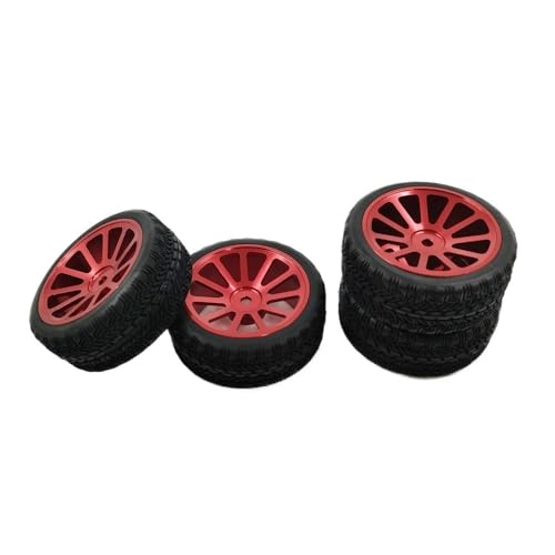 JGHFReW 12 -mm -Sechskant -Kompatible -Upgrade -Teile mit 67 -mm -Metallfelgen und Gummireifen Kompatibel mit 144001 124019 124017 A959 RC -Modelle(RED) von JGHFReW