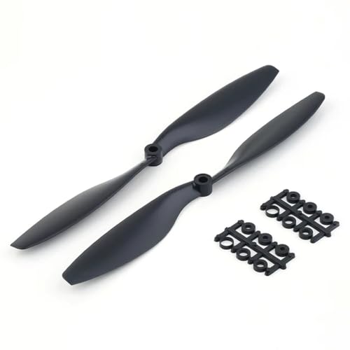 JGHFReW 2pcs 1045 10 Zoll Propeller Propeller CW CCW Ersatzteile kompatibel mit F450 F550 RC Quadcopter und ähnliche Modelle passt zu A2212 KV1000 Motor 1 -Paar.(1045 Black 1 Pairs) von JGHFReW
