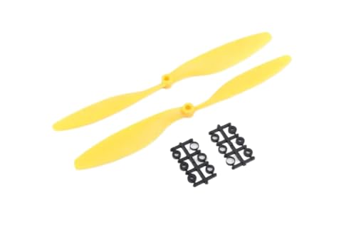 JGHFReW 2pcs 1045 10 Zoll Propeller Propeller CW CCW Ersatzteile kompatibel mit F450 F550 RC Quadcopter und ähnliche Modelle passt zu A2212 KV1000 Motor 1 -Paar.(1045 Yellow 1 Pairs) von JGHFReW