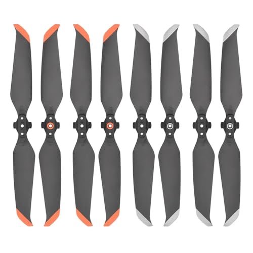 JGHFReW 4 Paar geräuscharme 7238F-Propeller Kompatibel mit kompatible Air 2s- und Air 2-Drohnen, Schnellspannflügelzubehör(Orange and Silver) von JGHFReW
