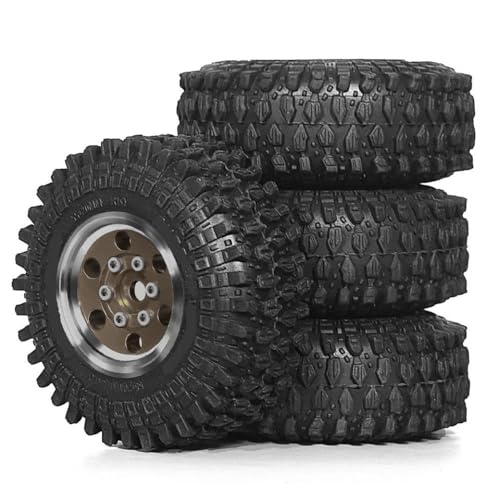 JGHFReW 4pcs 1. 0 Crawler -Reifen mit Beadlock -Rädern Felgen kompatibel mit 1 24 1 18 Skala RC Rock Crawler Cars wie SCX24 AX24 FMS FCX18(4pcs Brown) von JGHFReW