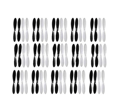 JGHFReW 60pcs kompatible Propeller für X4 H107L H107C H107D JXD385 X4 Quadcopter Teile H107-A02 Drohnenzubehör(Black White) von JGHFReW