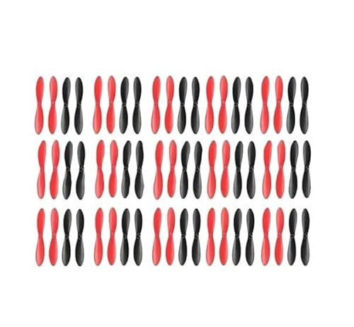 JGHFReW 60pcs kompatible Propeller für X4 H107L H107C H107D JXD385 X4 Quadcopter Teile H107-A02 Drohnenzubehör(RED Black) von JGHFReW