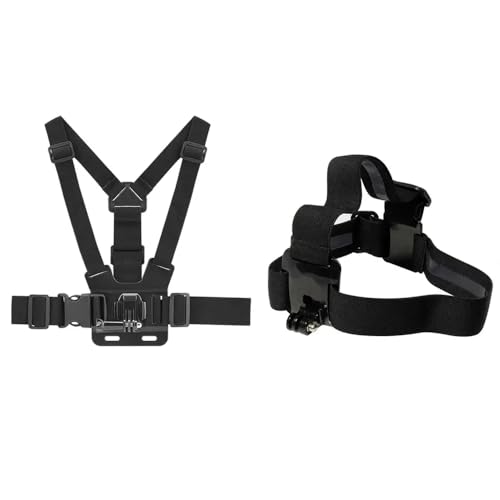 JGHFReW Brustgurt-Befestigungsgürtel Kompatibel mit Action-Kameras, universeller Gurt Kompatibel mit POV-Video und Fotografie, kompatibel mit Hero-Serie und Anderen Modellen(with Head Strap) von JGHFReW