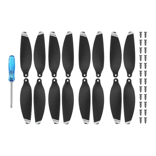 JGHFReW Buntes, leichtes Propellerzubehör Kompatibel mit 2 Drohnen, 4 Paar gestreifte, geräuscharme tragbare Propeller(Silver Edge) von JGHFReW