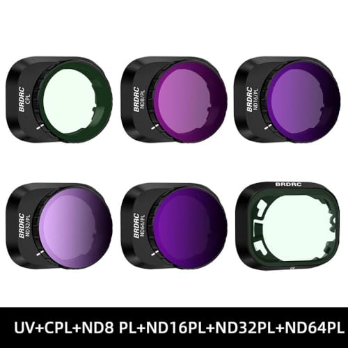 JGHFReW Das Objektivfilter-Set Kompatibel mit 4 Pro enthält CPL ND8 ND16 ND32 ND64 Neutral Density und ND PL Kompatibel mit Drohnenfotografie-Zubehör(6 in 1 ND PL) von JGHFReW