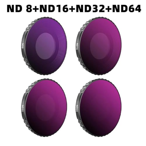 JGHFReW Filterset Kompatibel mit Action-Kameras CPL ND8 ND16 ND32 ND64 optisches Glas Neutraldichteobjektiv Zubehör Kompatibel mit Sportvideografie(ND8 ND16 ND42 ND64) von JGHFReW