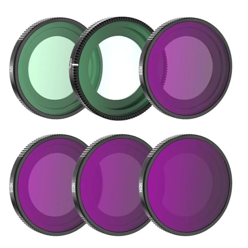 JGHFReW Objektivfilter-Set Kompatibel mit Action-Kameras, einschließlich CPL ND8 ND16 ND32 ND64 optisches Glas-Kameraschutzzubehör(6 in 1) von JGHFReW