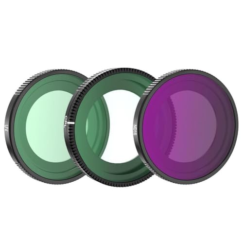 JGHFReW Objektivfilter-Set Kompatibel mit Action-Kameras, einschließlich CPL ND8 ND16 ND32 ND64 optisches Glas-Kameraschutzzubehör(UV CPL ND16) von JGHFReW