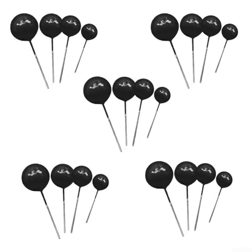 JGmotorfi Tortenaufsätze aus Schaumstoff, 2 cm - 4 cm, für Geburtstagspartys, Cupcake-Dekorationen, Drahtstiel, Kuchendekoration (schwarz), 20 Stück von JGmotorfi