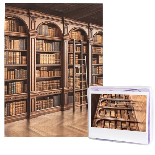 Bibliotheks-Bücherregal-Puzzle, 500 Teile, Holzpuzzle, personalisiertes Fotopuzzle für Erwachsene, Bildpuzzles, Hochzeitspuzzle für Geburtstag, Valentinstag, Jahrestag Bibliotheks-Bücherregal-Puzzle, 500 Teile, Holzpuzzle, personalisiertes Fotopuzzle für Erwachsene, Bildpuzzles, Hochzeitspuzzle für Geburtstag, Valentinstag, Jahrestag von JHLMN