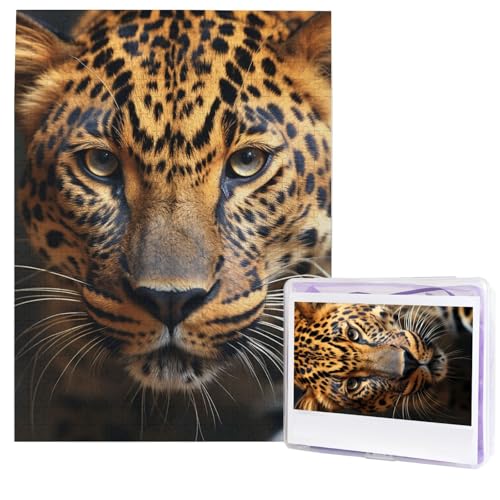 Black & Brown Leopard Jigsaw Puzzles 500 Pieces Wooden Puzzle Personalized Photo Jigsaw for Adults Picture Puzzle Wedding Puzzle for Birthday Valentines Day Anniversary von JHLMN
